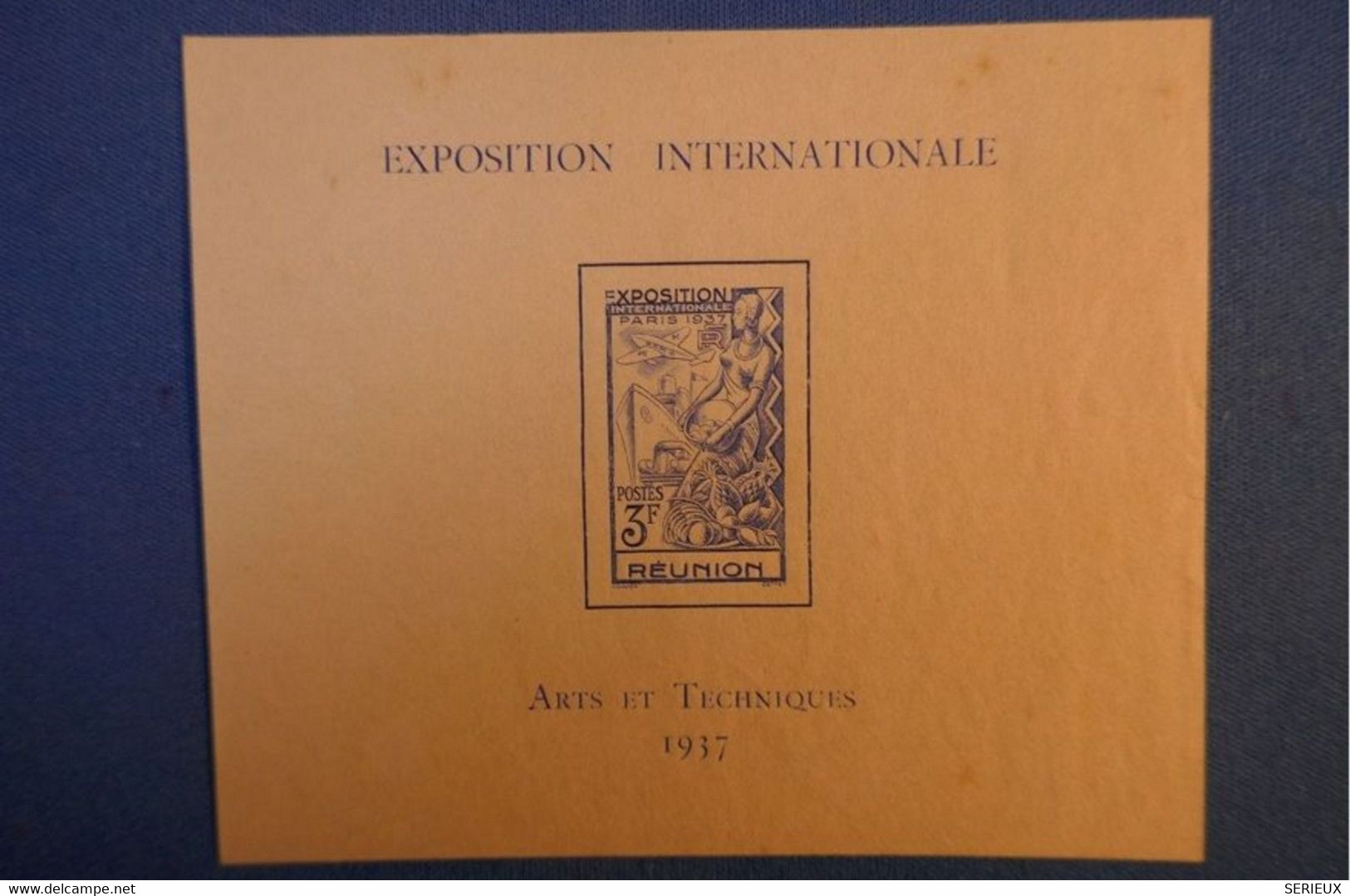 B28 REUNION FEUILLET BLOC 1937 NEUF EXPOSITION INTERNATIONALE - Neufs