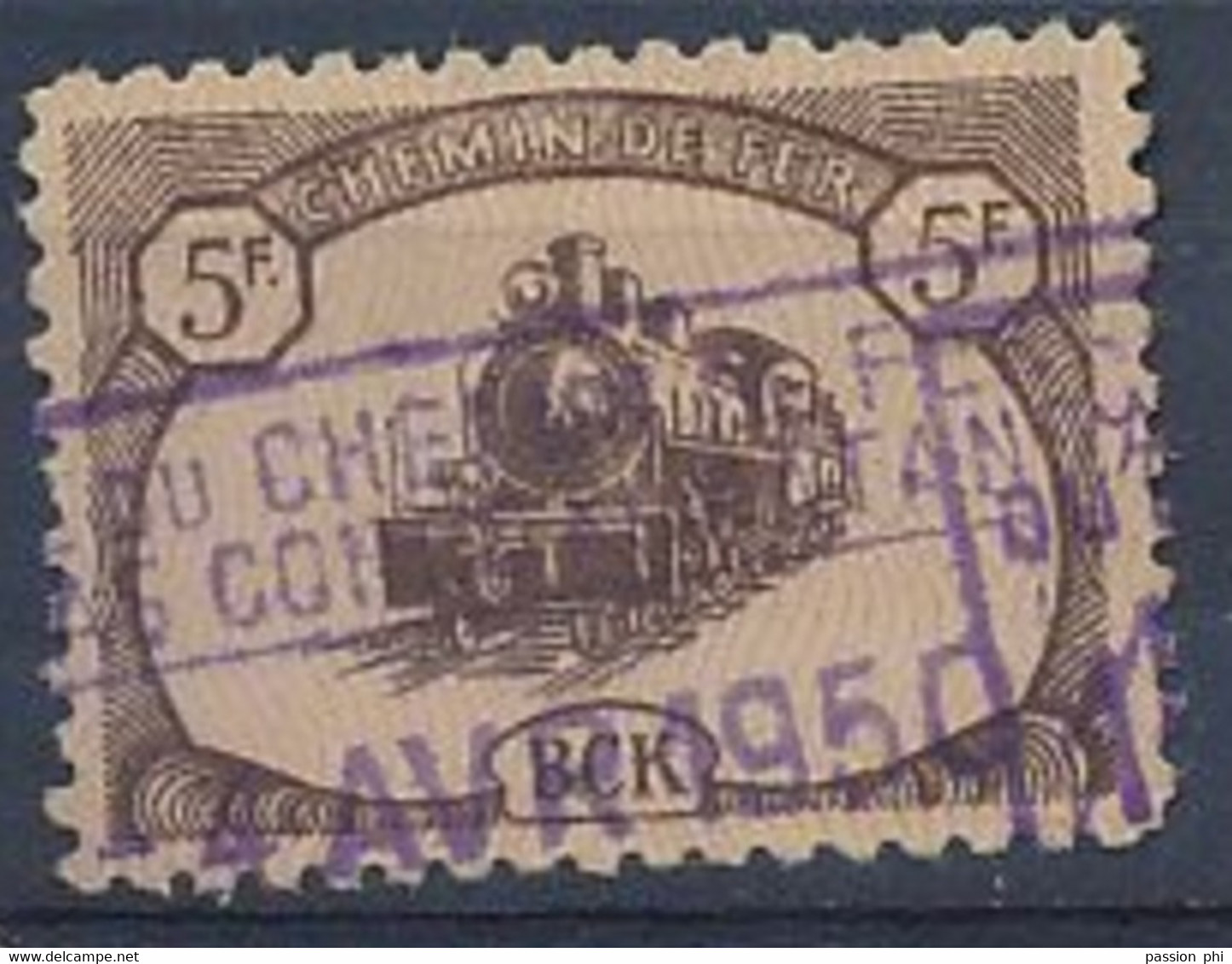 BELGIAN CONGO PRIVATE RAILWAY COMPANY BCK COB CP28 USED SECOND PRINTING - Sonstige & Ohne Zuordnung