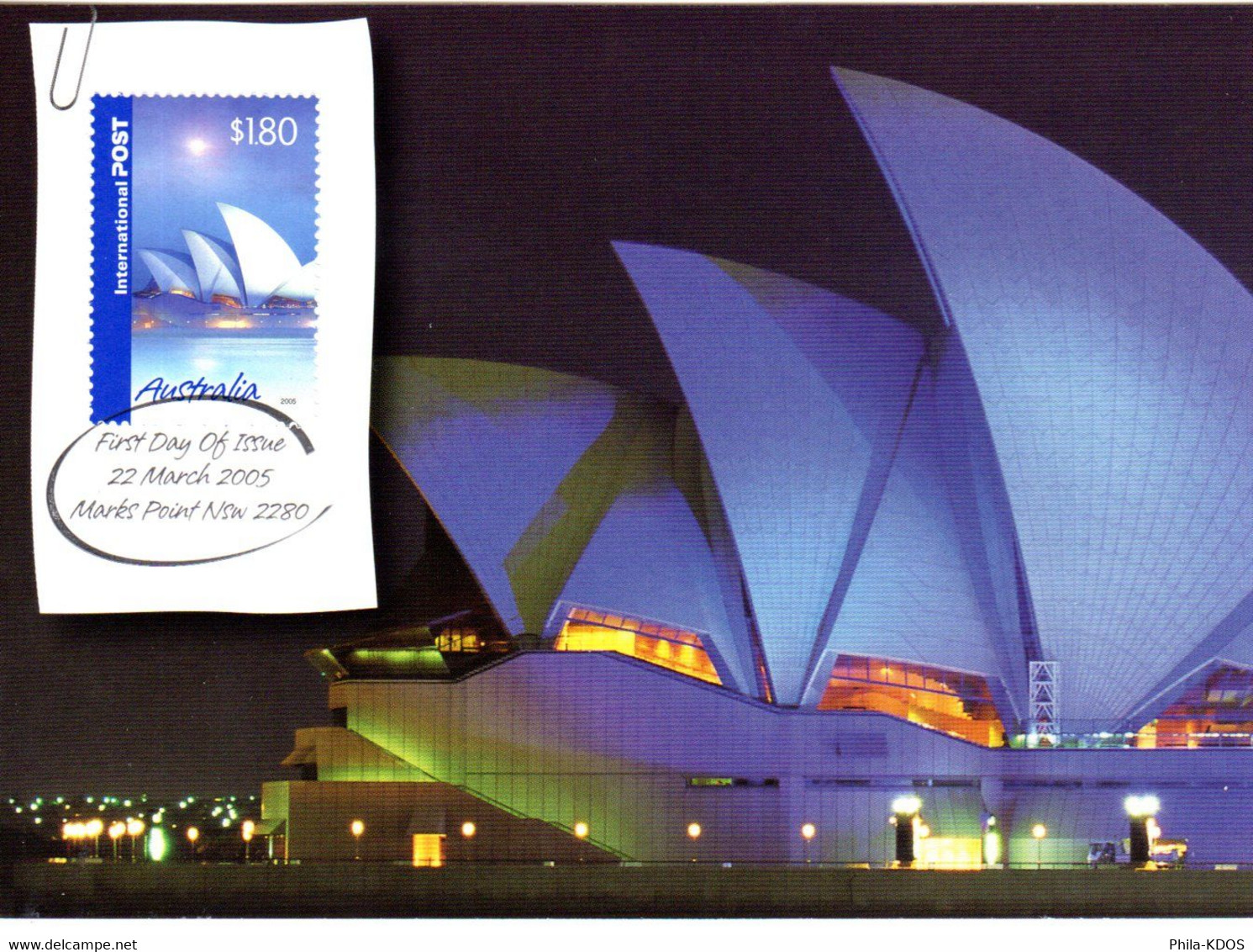 &#9989; " OPERA HOUSE DE SYDNEY " Sur Carte Maximum Et PAP Neuf D'Australie De 2005 Parf état. CM - Monumenti