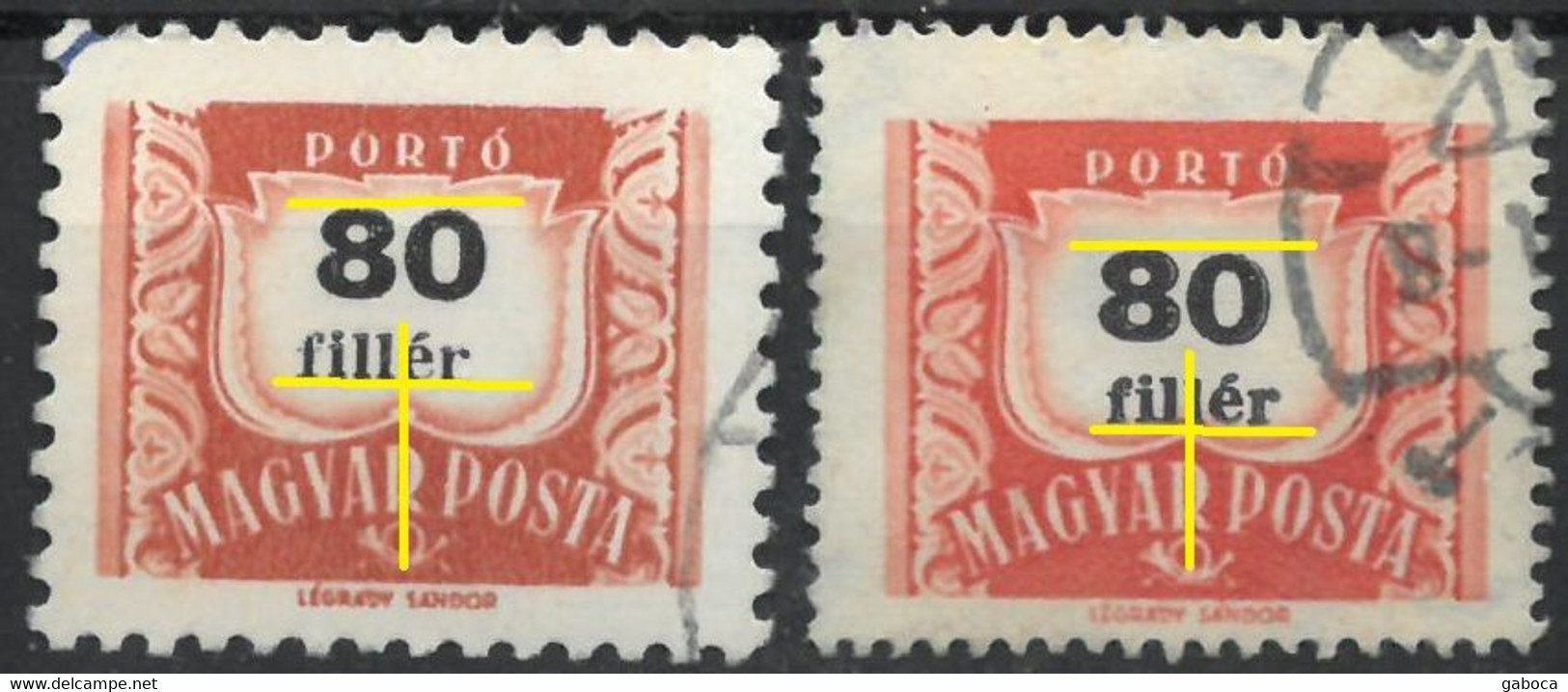 C2345 Hungary Post Postage Due (80 Fillér) Music Horn Used ERROR - Varietà & Curiosità