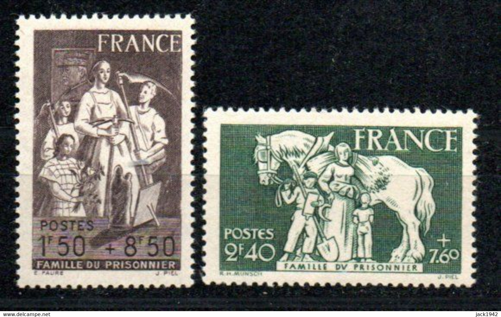 Yvert N° 585-586 - Au Profit De La Famille Du Prisonnier - Unused Stamps