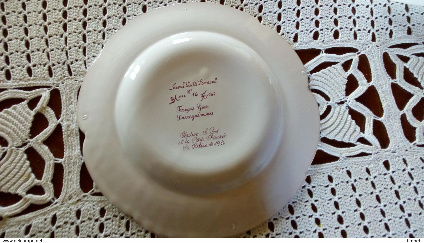 François GROSS Sarreguemines assiette plate - La relève 1916 VERDUN - Service Vieille Lorraine 1966 Bicentenaire