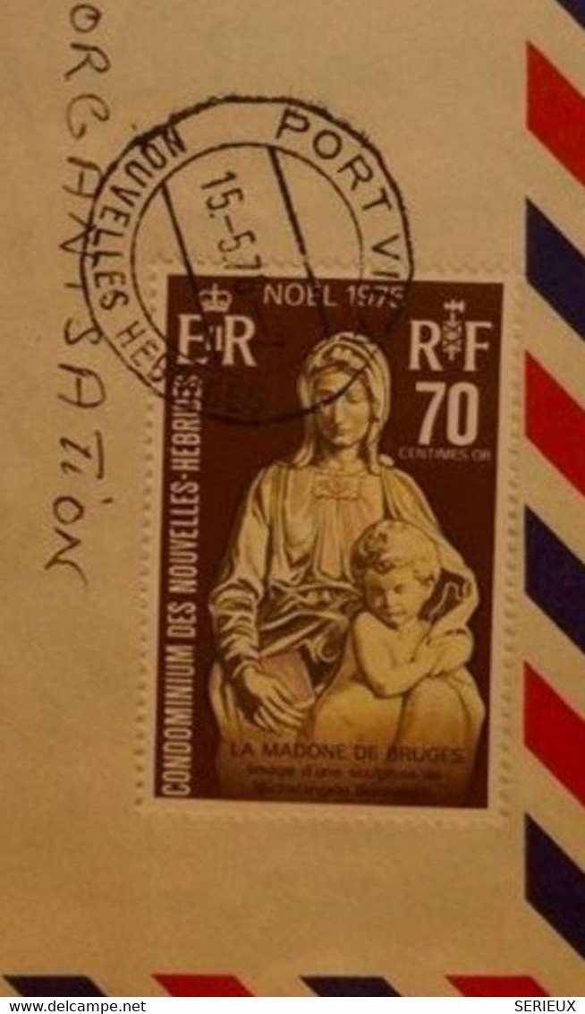 F5 NOUVELLES HEBRIDES BELLE LETTRE 1952 PORT VILA POUR CANNES FRANCE+ AFRANCHISSEMENT PLAISANT - Storia Postale