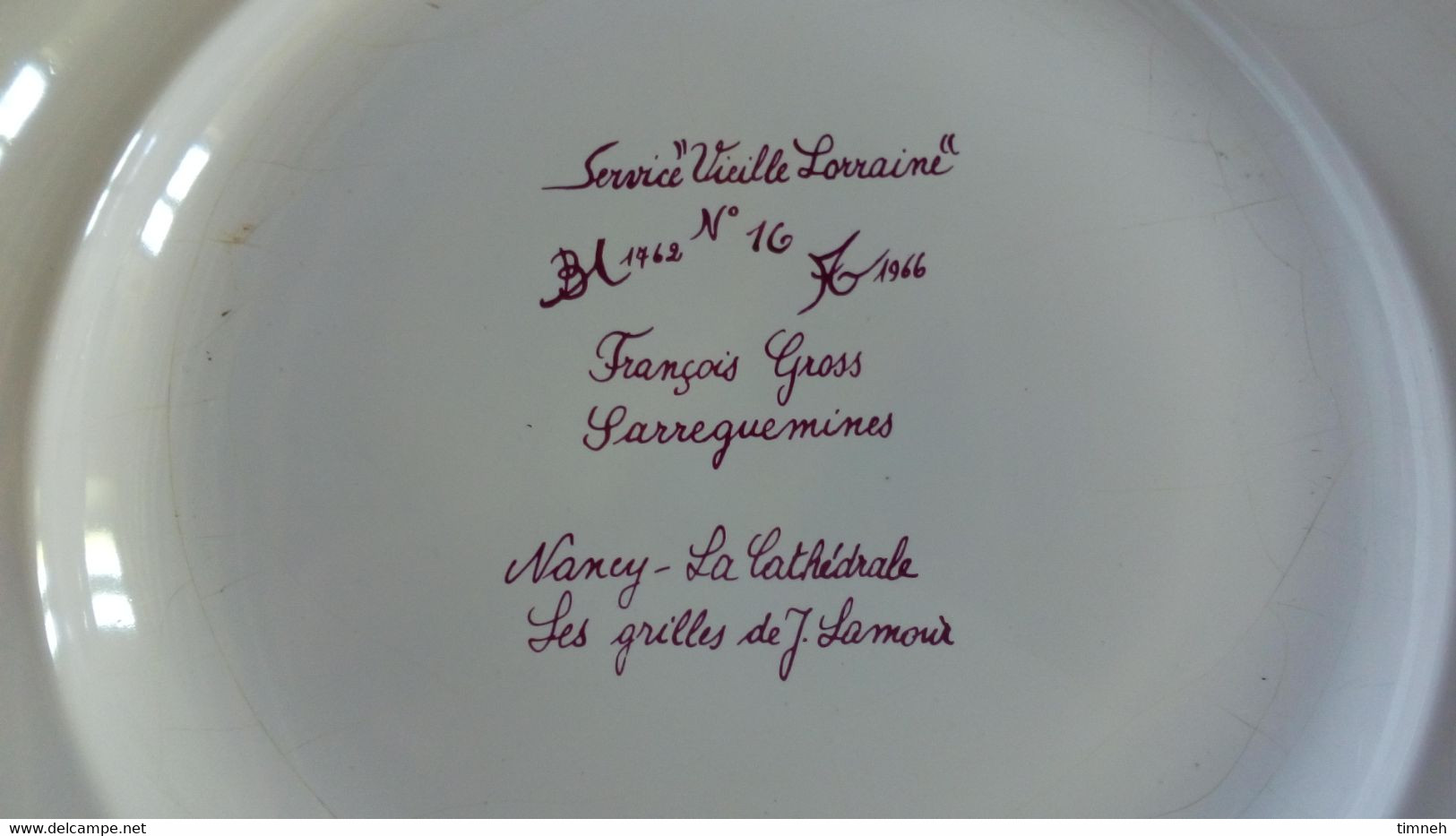 François GROSS Sarreguemines Assiette Plate (2) NANCY Palais Ducal+ STANISLAS Service Vieille Lorraine 1966 Bicentenaire - Sarreguemines (FRA)