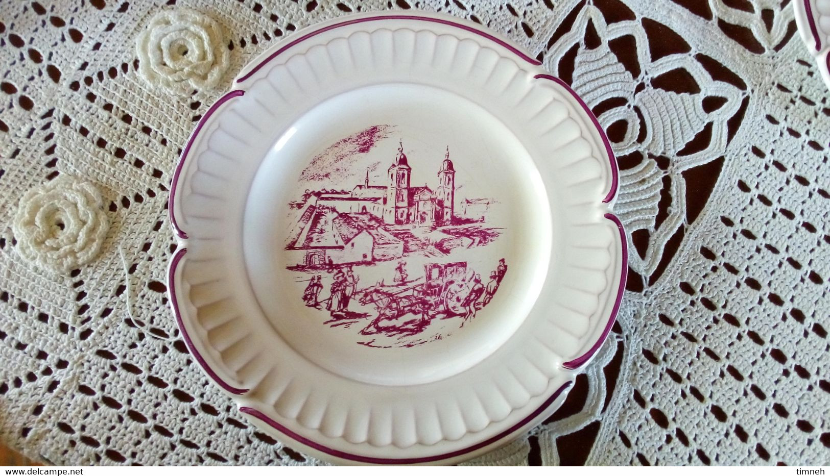 François GROSS Sarreguemines Assiette Plate - ST Dié MAISON DU CHANTRE - Service Vieille Lorraine 1966 Bicentenaire - Sarreguemines (FRA)