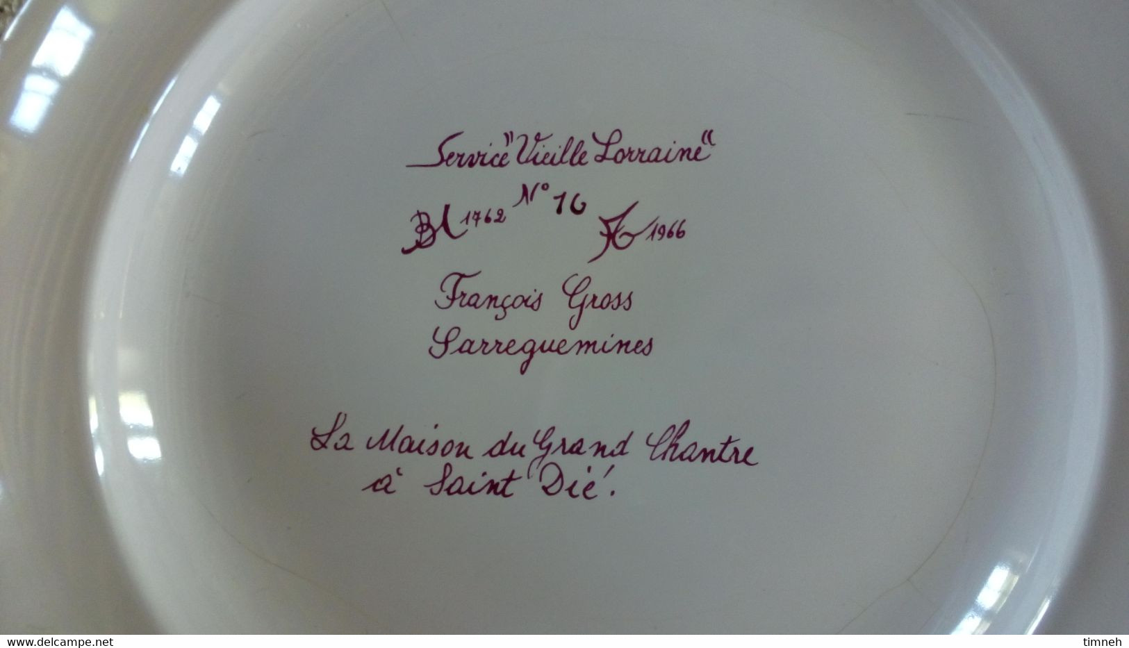 François GROSS Sarreguemines Assiette Plate - ST Dié MAISON DU CHANTRE - Service Vieille Lorraine 1966 Bicentenaire - Sarreguemines (FRA)