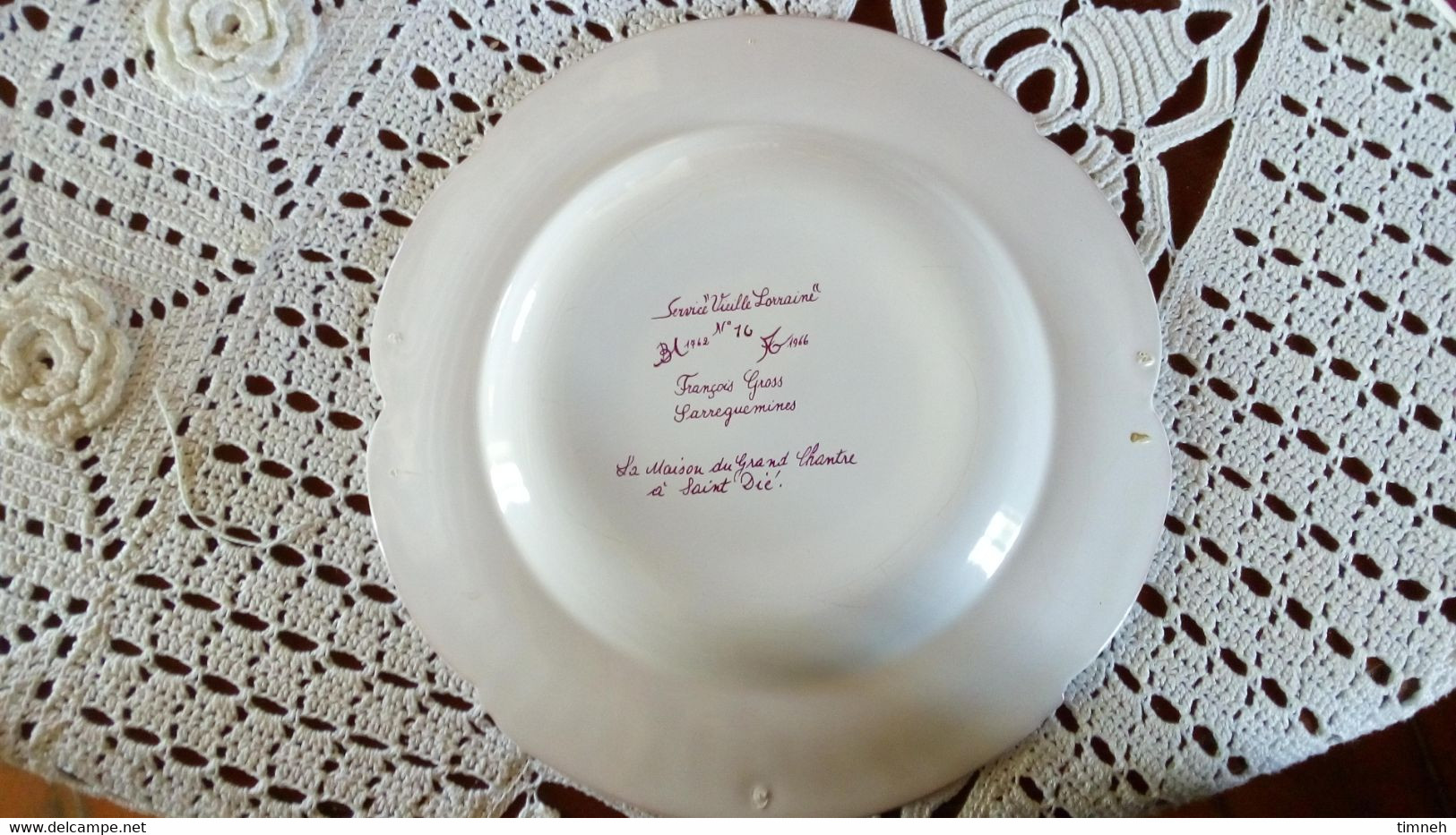 François GROSS Sarreguemines Assiette Plate - ST Dié MAISON DU CHANTRE - Service Vieille Lorraine 1966 Bicentenaire - Sarreguemines (FRA)