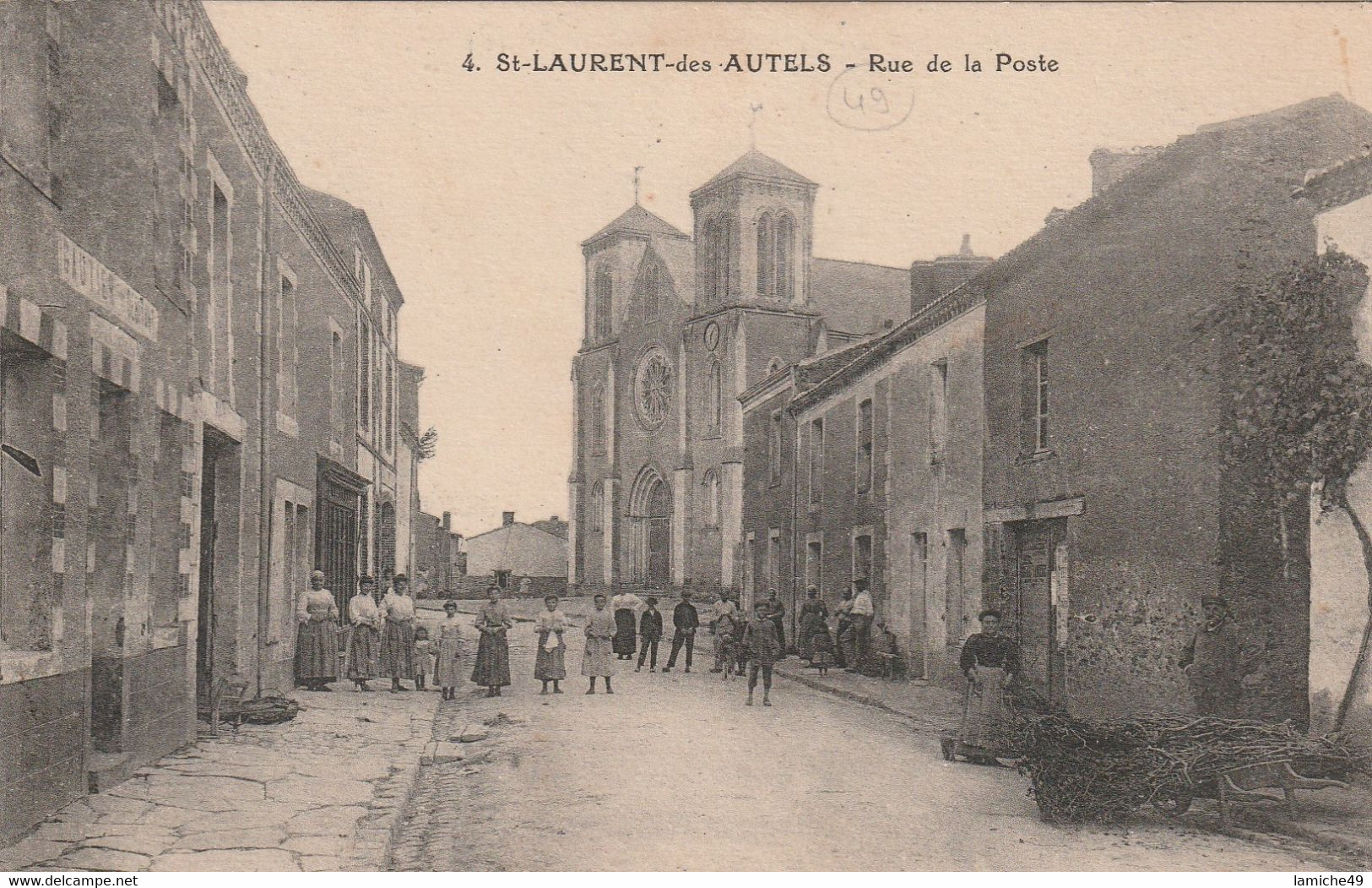 ST LAURENT DES AUTELS Rue De La Poste Semeuse Bleu  25c - Allonnes