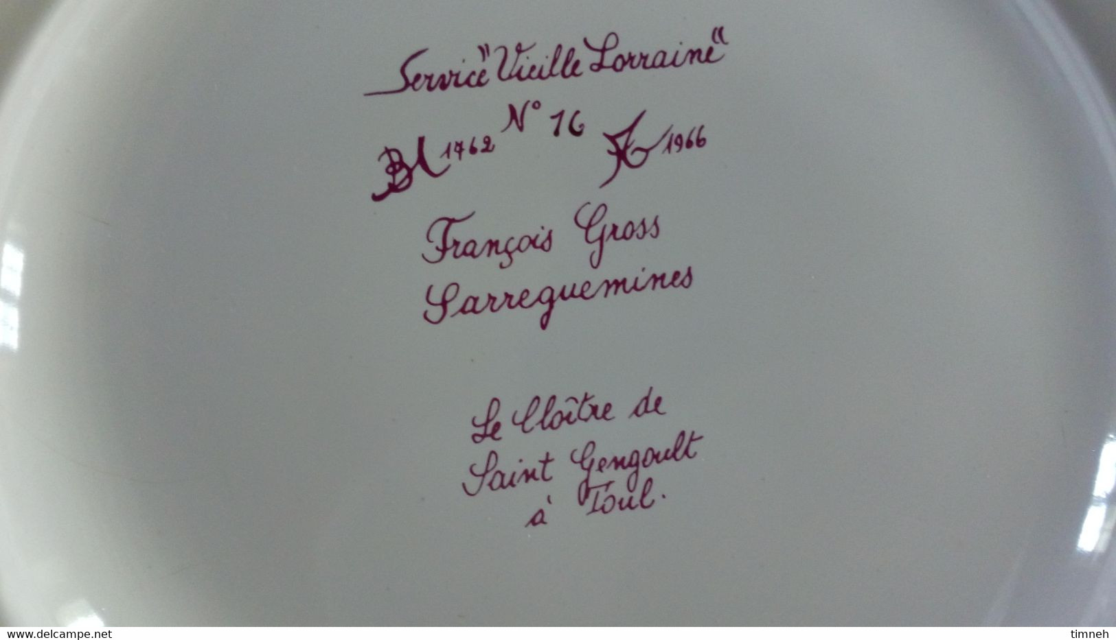 François GROSS Sarreguemines Assiette Plate - ST GENGOULT TOUL Cloître - Service Vieille Lorraine 1966 Bicentenaire - Sarreguemines (FRA)