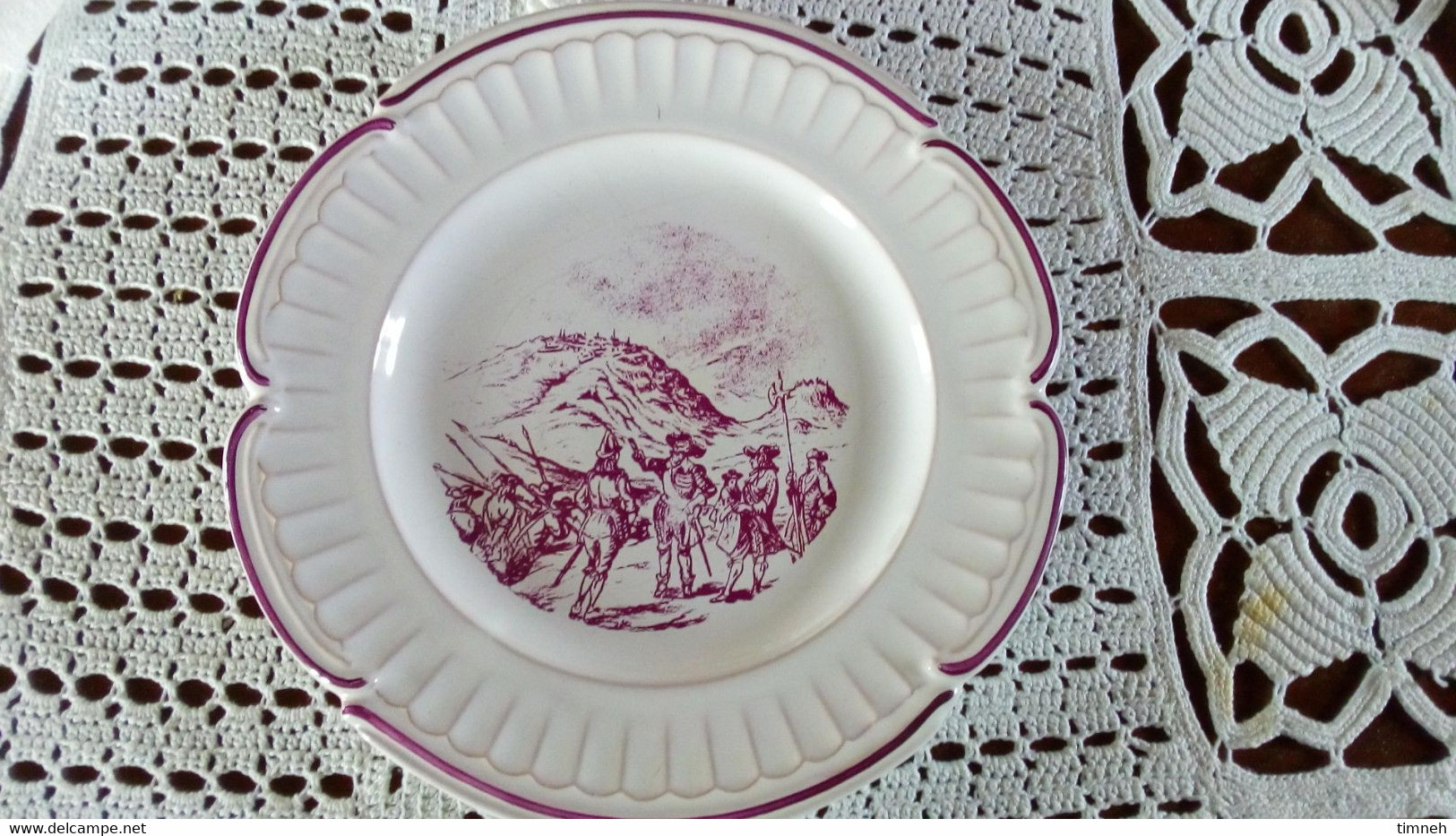 François GROSS Sarreguemines Assiette Plate - Maréchal LA FORIE à LA MOTHE - Service Vieille Lorraine 1966 Bicentenaire - Sarreguemines (FRA)