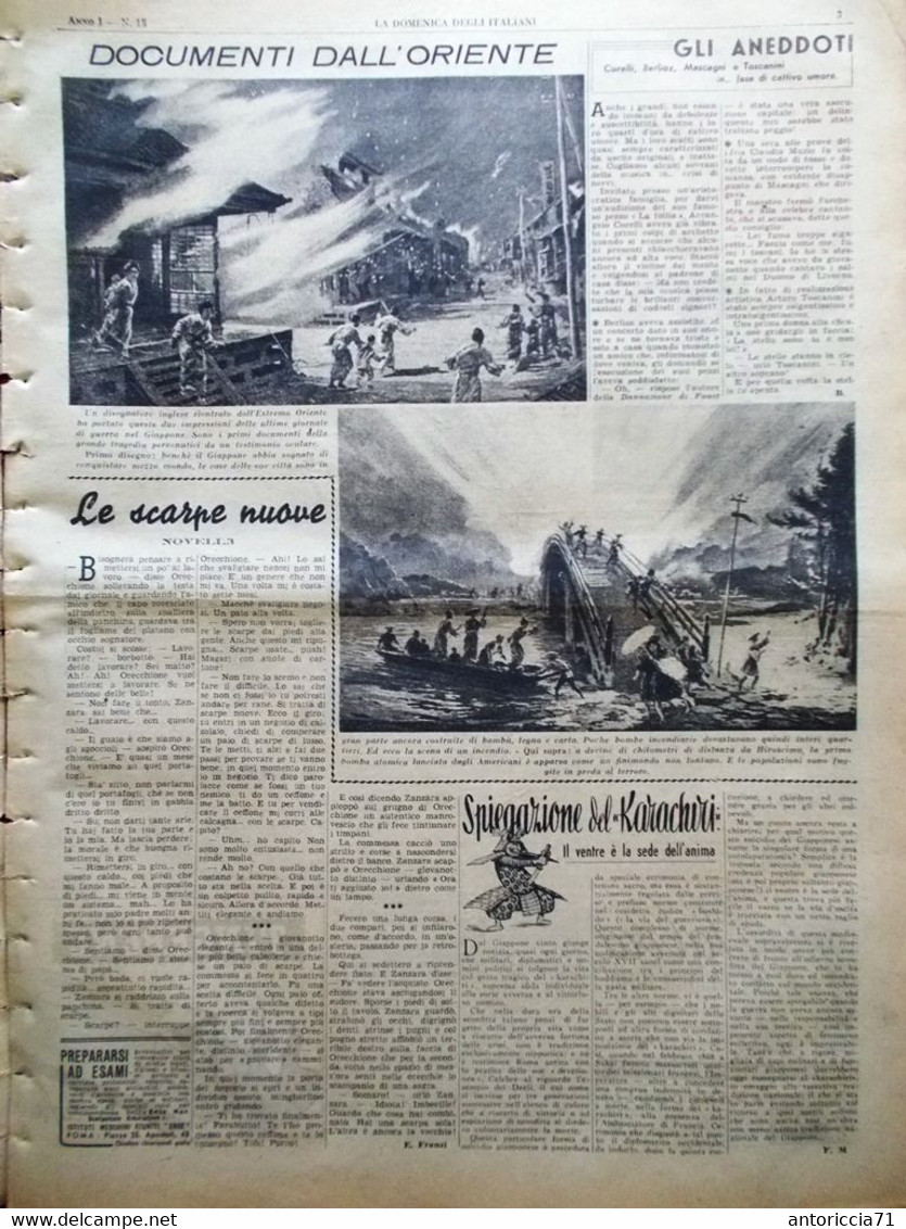 La Domenica Degli Italiani Corriere 23 Settembre 1945 Harakiri Gerarchi Processo - Guerra 1939-45