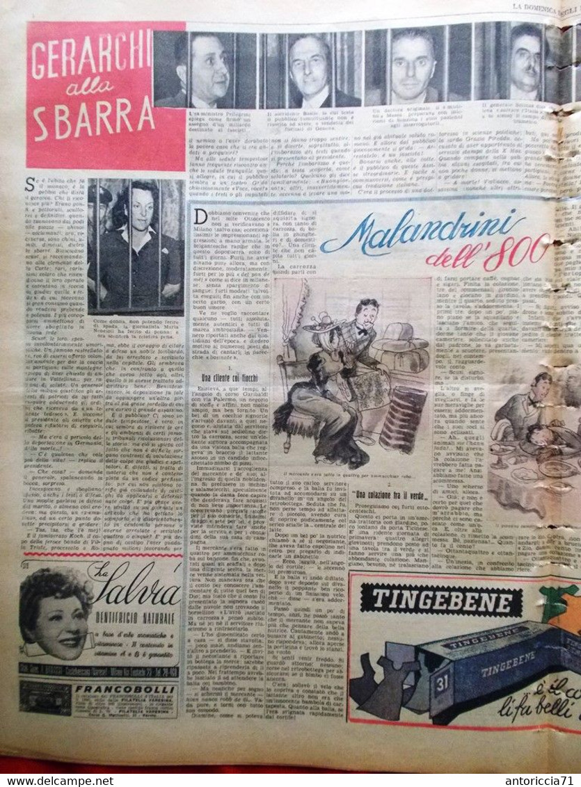 La Domenica Degli Italiani Corriere 23 Settembre 1945 Harakiri Gerarchi Processo - Guerra 1939-45