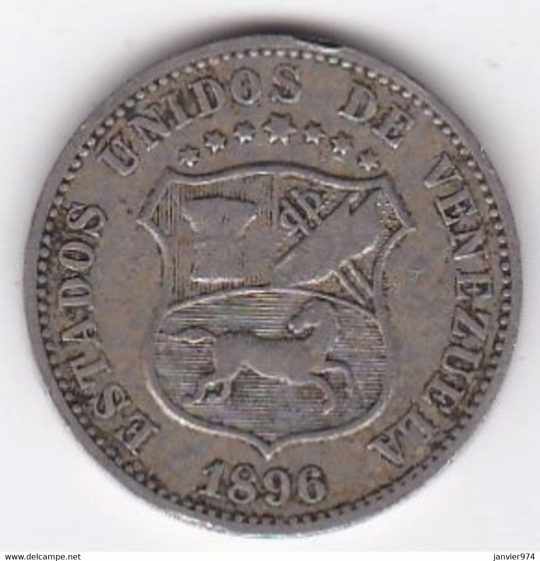 Venezuela 12 1/2 Centimos 1896 , Copper-Nickel, Y# 28 - Venezuela