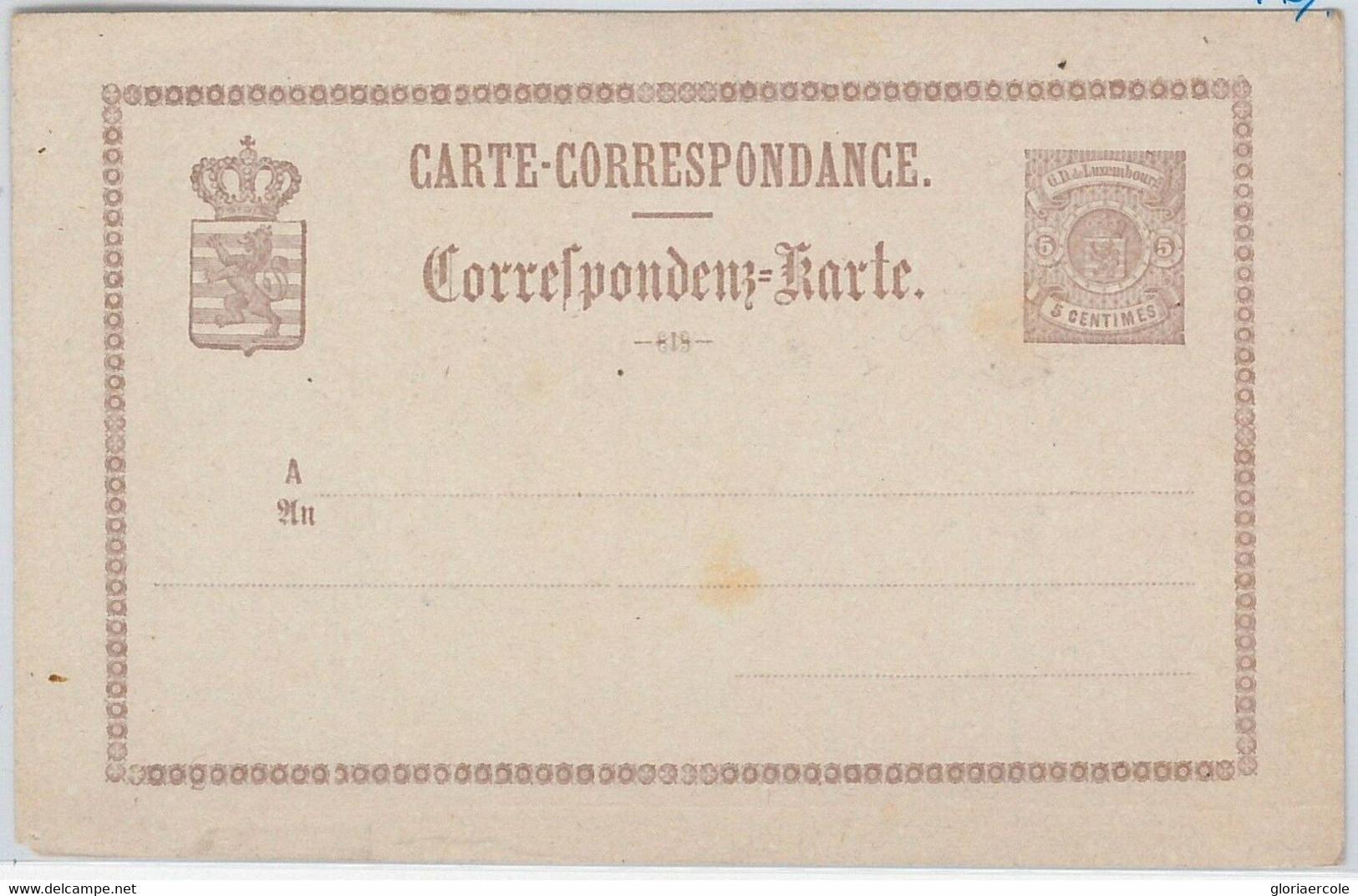 42285  - LUXEMBOURG - POSTAL STATIONERY CARD - Michel # P 3 - Fiscales