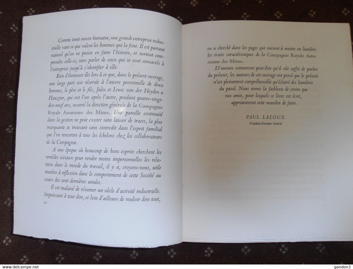 Livre  :  La  COMPAGNIE  ROYALE  ASTURIENNE  des  MINES   -    édité en 1954 pour le Centenaire de la Fondation  -