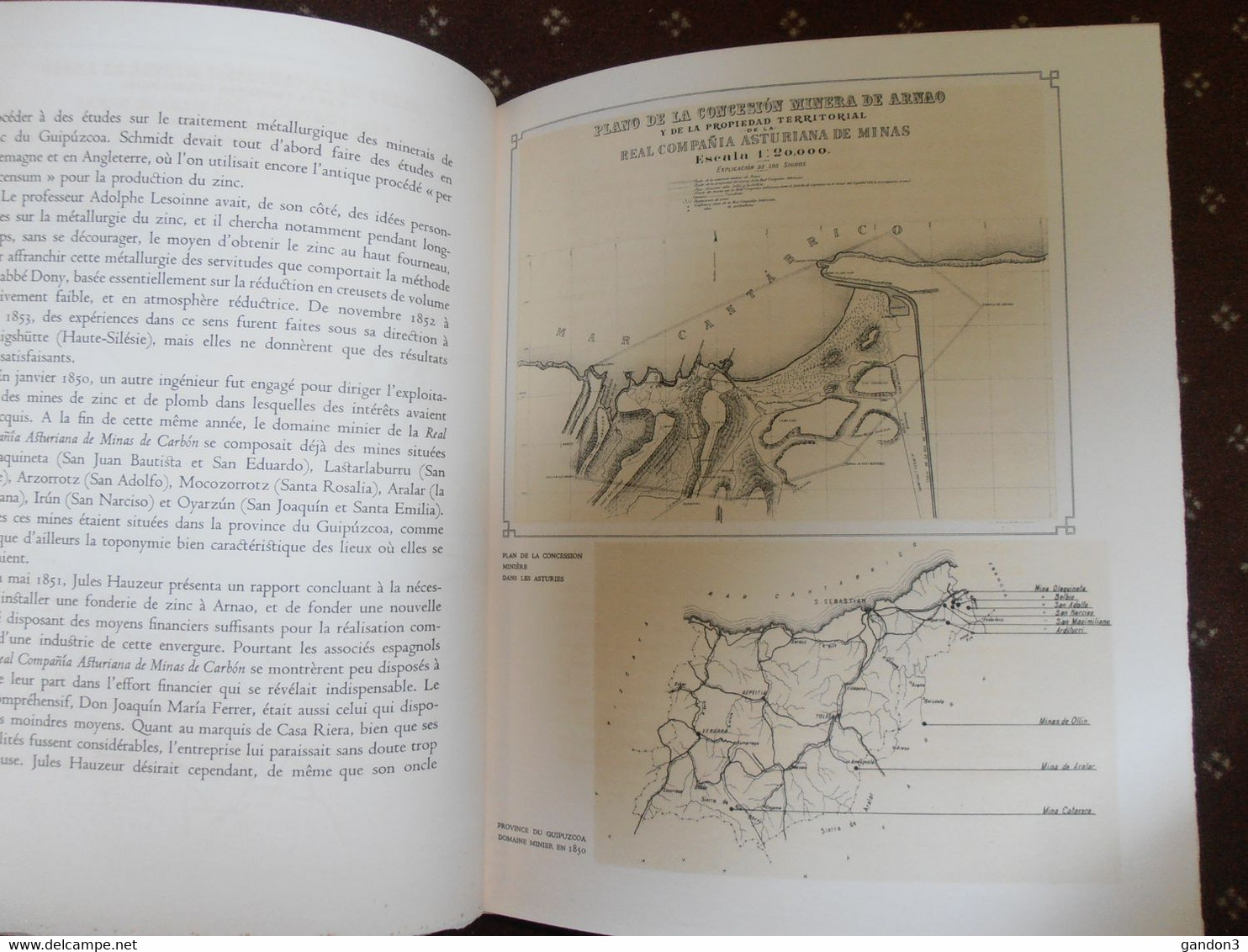 Livre  :  La  COMPAGNIE  ROYALE  ASTURIENNE  des  MINES   -    édité en 1954 pour le Centenaire de la Fondation  -