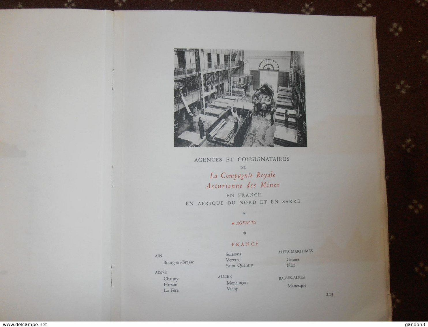 Livre  :  La  COMPAGNIE  ROYALE  ASTURIENNE  des  MINES   -    édité en 1954 pour le Centenaire de la Fondation  -