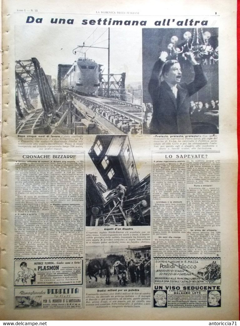 La Domenica Degli Italiani Corriere 21 Ottobre 1945 Processo Campo Belsen Kramer - Guerra 1939-45