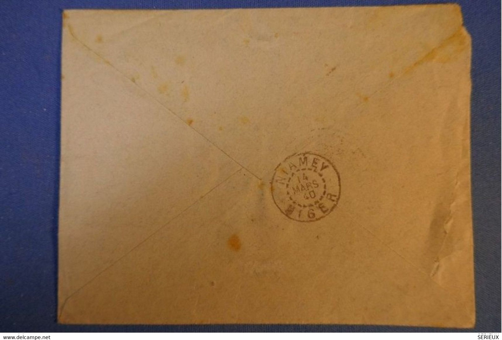 463 NIGER LETTRE RARE RECOM. 1940 FRANC MILITAIRE +CONTROLE VOIE SAHARIENNE NIAMEY   BRANNE FRANCE +AFFRANCH INTERESSANT - Storia Postale