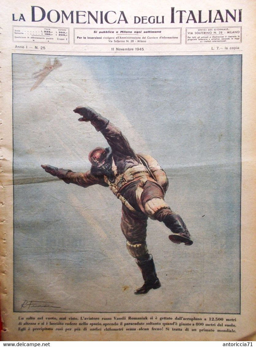 La Domenica Degli Italiani Corriere 11 Novembre 1945 Borsa Strilloni Artigianato - Guerra 1939-45