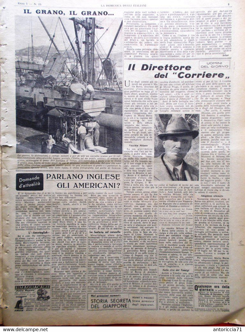 La Domenica Degli Italiani Corriere 11 Novembre 1945 Borsa Strilloni Artigianato - Guerra 1939-45