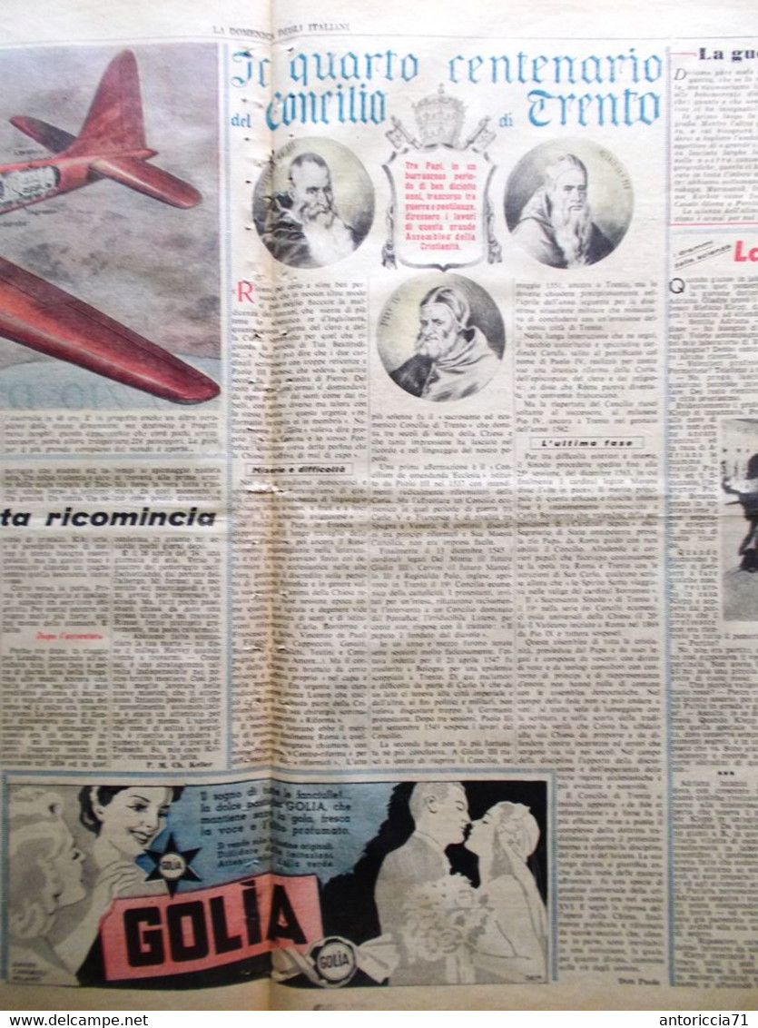 La Domenica Degli Italiani Corriere 16 Dicembre 1945 Göring Hess Concilio Trento - Guerra 1939-45