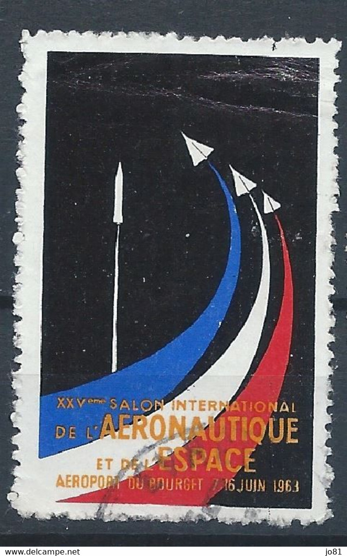 France Vignette Salon De L'aéronautique Et De L'espace (1963) Oblitéré - Aviación