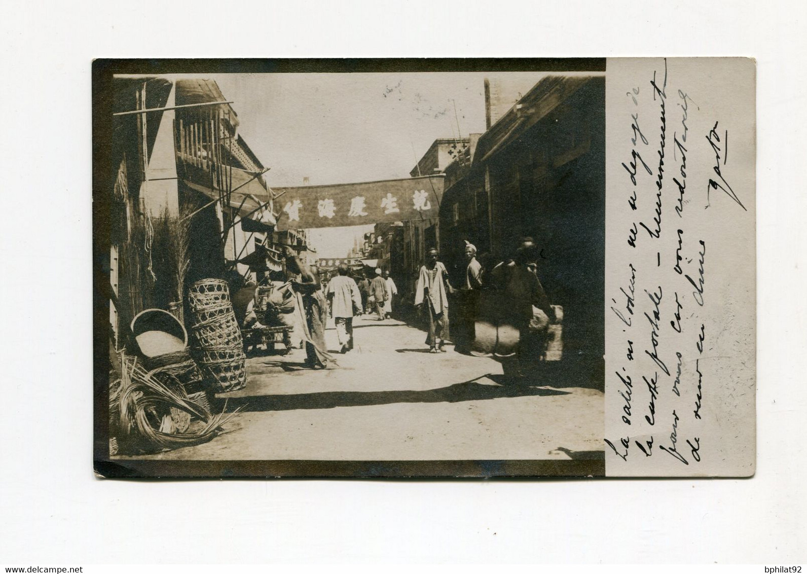 !!! CHINE, CARTE PHOTO DE TIEN-TSIN DE 1910 POUR LA BELGIQUE. RR - Storia Postale