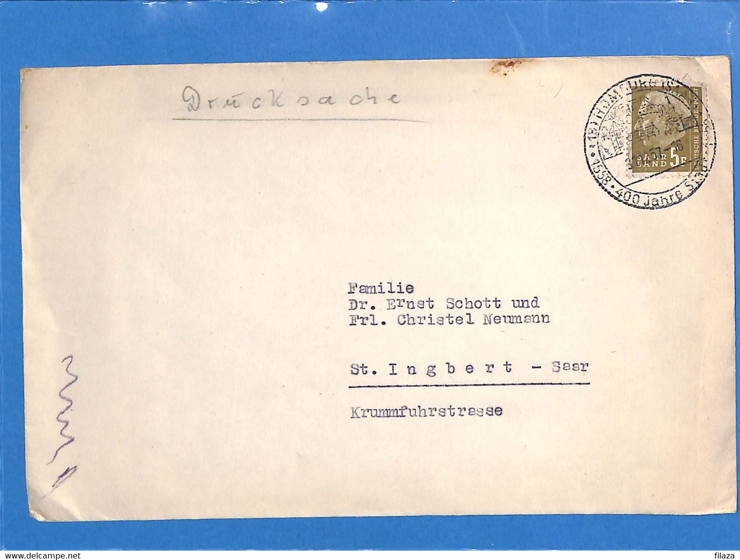 Saar 1957 Lettre De Homburg (G3075) - Cartas & Documentos