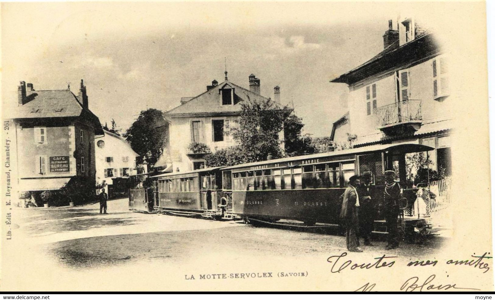 379 - SAVOIE - LA MOTTE SERVOLEX - ARRET DU TRAMWAY -  Circulée En 1901 (tout  Ce Qui Est Sur La Carte A Disparu)RARE ) - La Motte Servolex