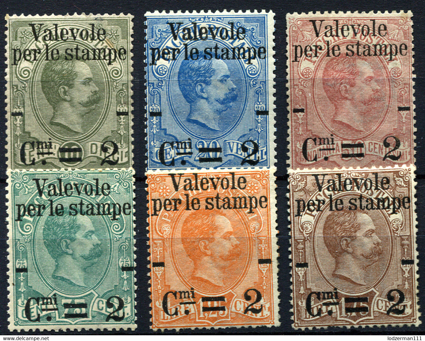 ITALY 1890 - Yv.46-51 (Mi.61-66, Sc.58-63) MH (all VF) Perfect - Nuovi