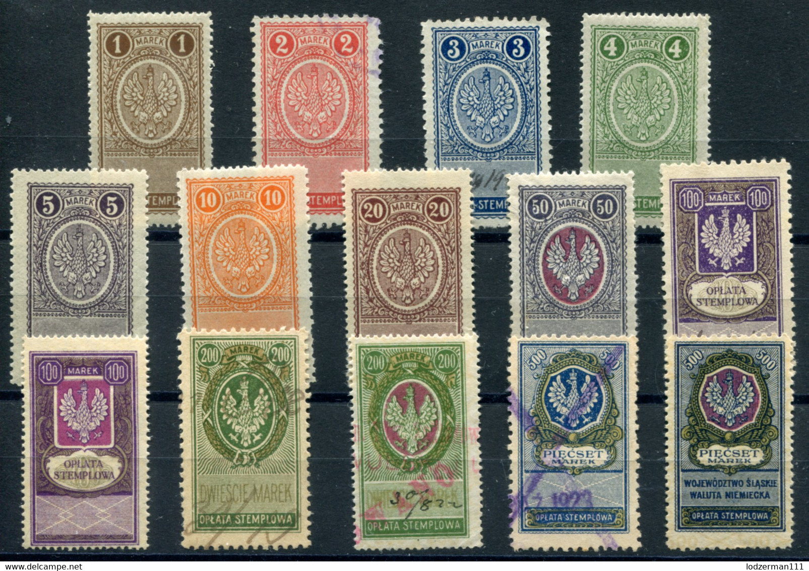 1921-23 General Issue #23-36 Compl. Set Mix (MNH And U) All VF - Revenue Stamps