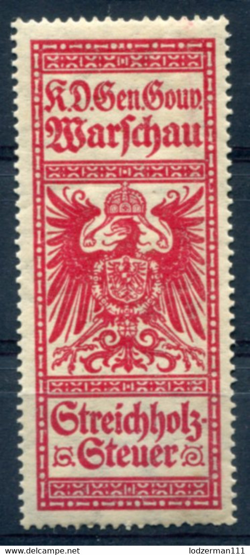 GG Warschau - Streichholz Steuer (mach Tax) Rare Revenue Stamp (MNH) - Fiscale Zegels