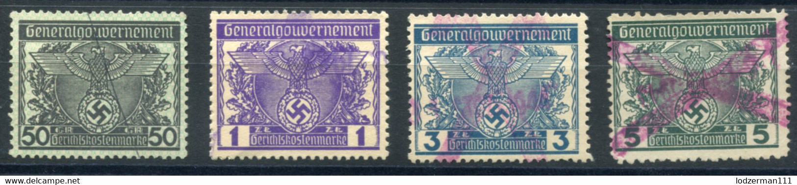 GG 1939 Court Fee Stamps #1+3+4+5 Used Stamps - Fiscaux
