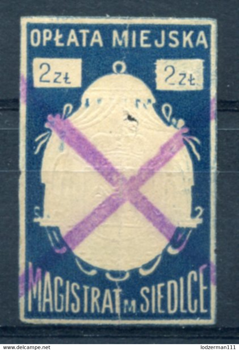 SIEDLCE 1925 Municipal Tax Lower Cond. (tear, Pinhole) Rare - Fiscali