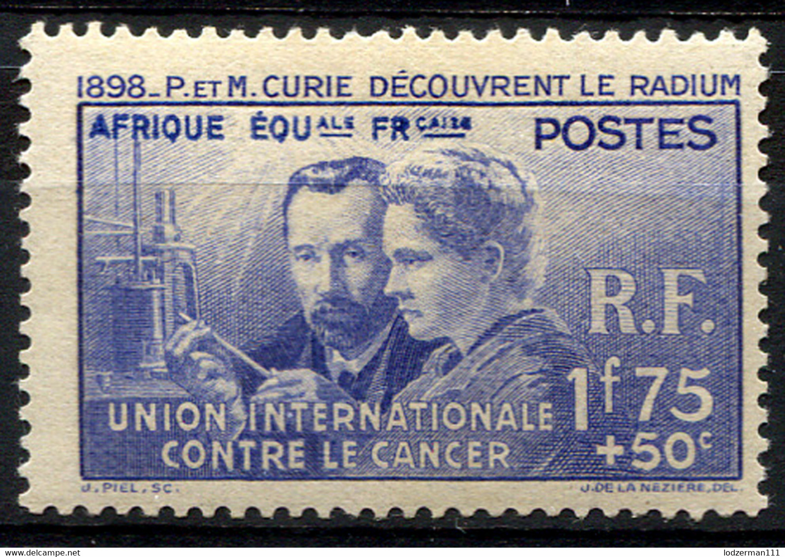 P&M. Curie 1938 - AFRIQUE EQ. FR. Yv.63 MNH (sans Charniere) VF (TB) - 1938 Pierre Et Marie Curie