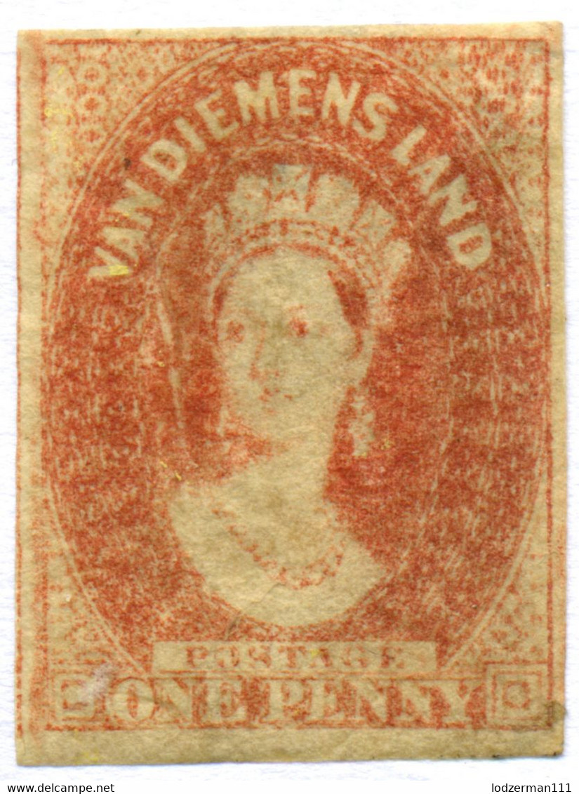 TASMANIA 1857 Wmk Numerals - Yv.10b (Mi.9b, Sc.11a) MH (orig. Gum) All Margins (VF) - Ungebraucht