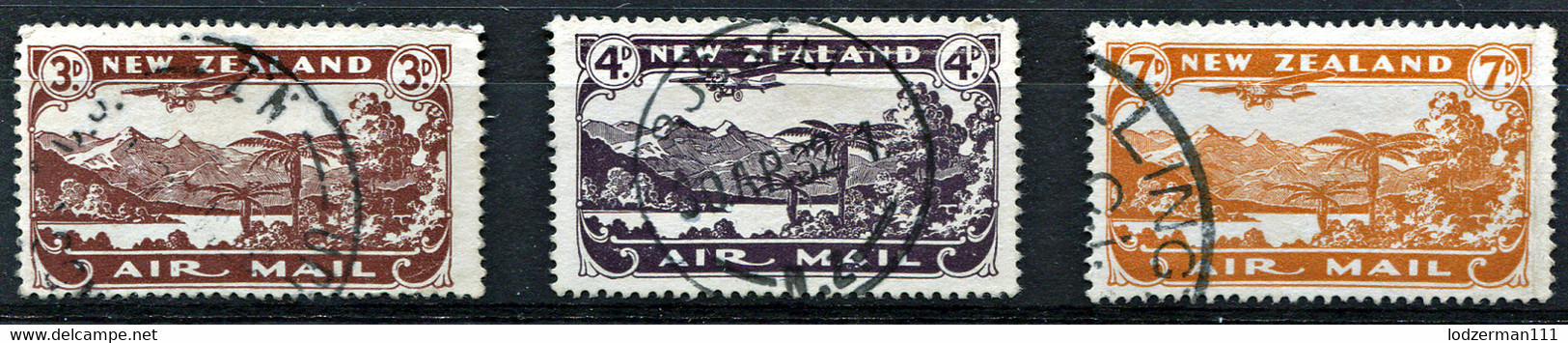 NZ Airmail 1931 - Sc.C1-3 (Mi.181-3, Yv.1-3) Used Set (VF) - Luftpost