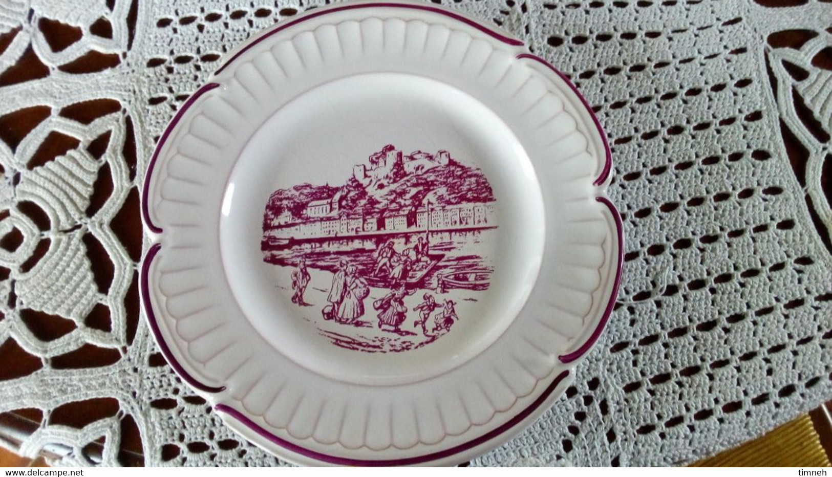 François GROSS Sarreguemines Assiette Plate MOSELLE SIERCK LES BAINS Service Vieille Lorraine 1966 Bicentenaire - Sarreguemines (FRA)