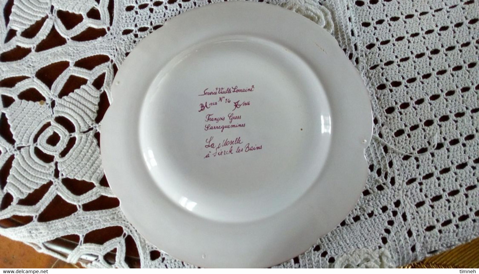 François GROSS Sarreguemines Assiette Plate MOSELLE SIERCK LES BAINS Service Vieille Lorraine 1966 Bicentenaire - Sarreguemines (FRA)