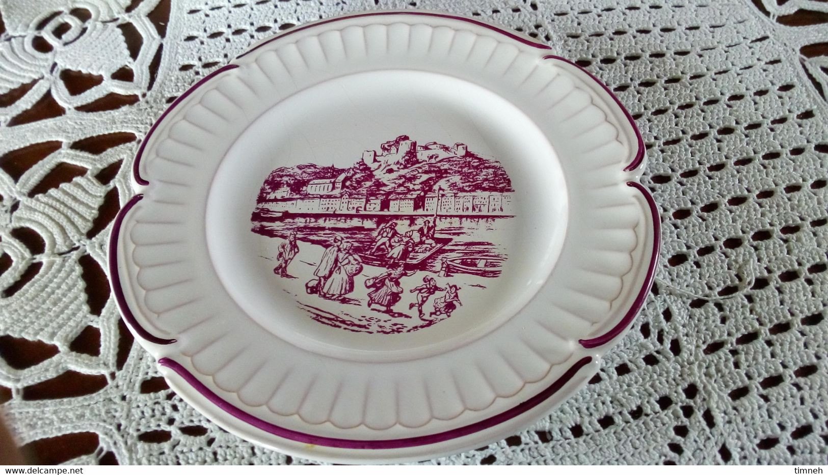 François GROSS Sarreguemines Assiette Plate MOSELLE SIERCK LES BAINS Service Vieille Lorraine 1966 Bicentenaire - Sarreguemines (FRA)