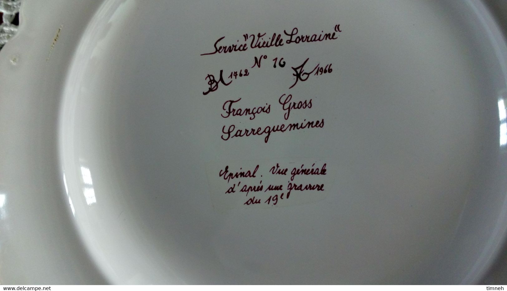 François GROSS Sarreguemines Assiette Plate EPINAL D'après Gravure 19e Service Vieille Lorraine 1966 Bicentenaire - Sarreguemines (FRA)