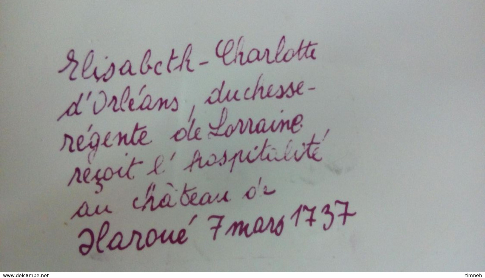 François GROSS Sarreguemines assiette plate CHATEAU HAROUET 1737 animé - Service Vieille Lorraine 1966 Bicentenaire