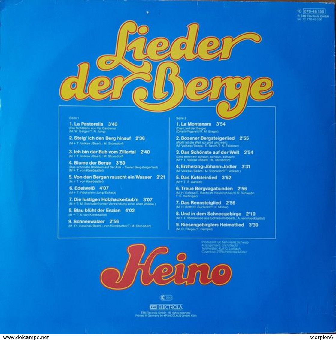 LP - Heino – Heino – Lieder Der Berge - Sonstige - Deutsche Musik