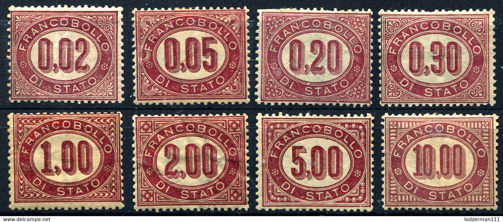 ITALY Official 1875 - Mi.Dienst 1-8 (Yv.TS 1-8, Sc.O1-8) MH-MLH (1 MNG) All VF - Officials