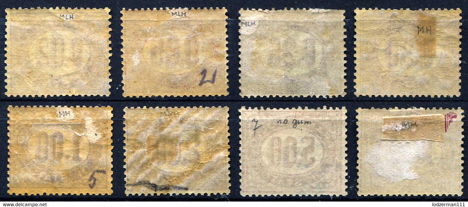 ITALY Official 1875 - Mi.Dienst 1-8 (Yv.TS 1-8, Sc.O1-8) MH-MLH (1 MNG) All VF - Dienstmarken