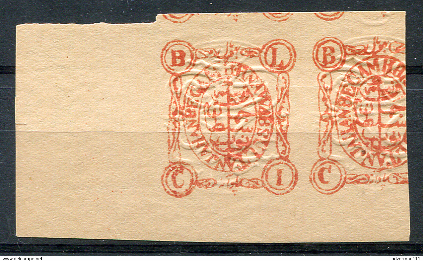 BHOPAL 1903 - Vert. Laid With Wmk (large Letters) MNG (as Issued) Genuine (embossed) - Bhopal