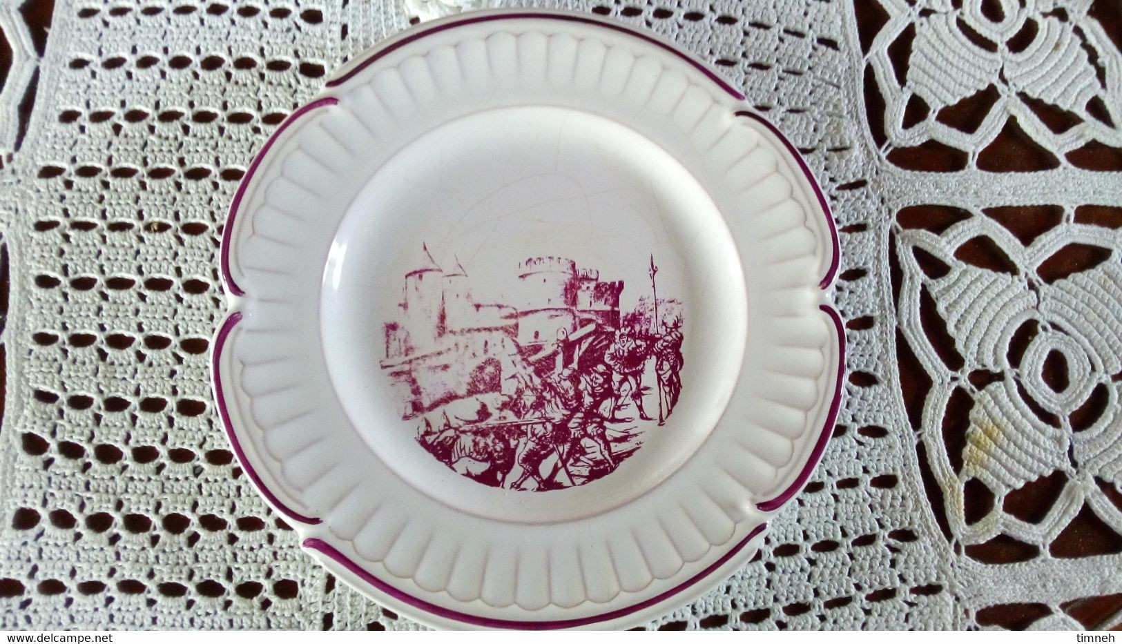 &Fêle& François GROSS Sarreguemines Assiette Plate METZ Siège CHARLES QUINT Service Vieille Lorraine 1966 Bicentenaire - Sarreguemines (FRA)