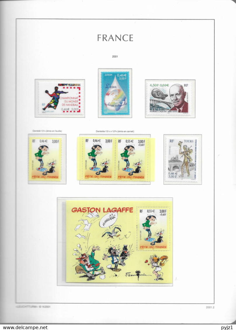 2001 MNH France Année, Year Collection, (14 Scans), Postfris** - 2000-2009