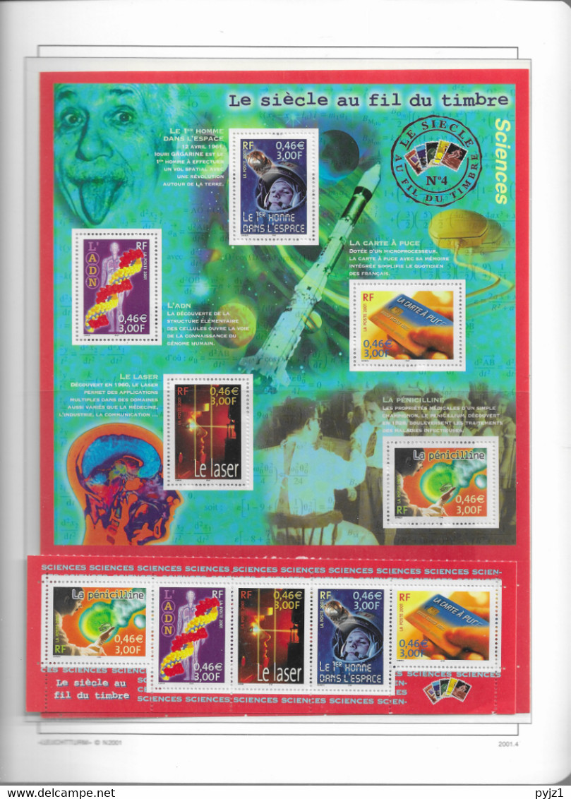 2001 MNH France Année, Year Collection, (14 Scans), Postfris** - 2000-2009
